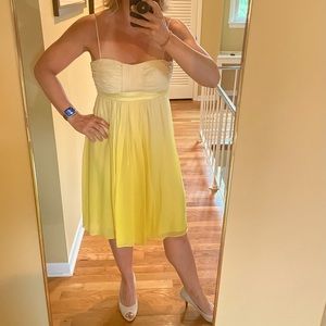 EUC Donna Morgan Yellow Silk Strappy Dress Size 6